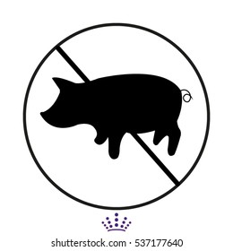 pig, prohibition, icon, vector illustration EPS 10