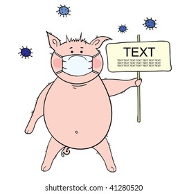 Pig in a protective mask