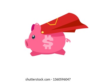 a pig with red cape