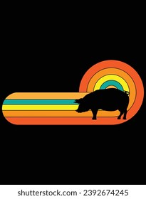 Pig retro style - EPS file for cutting machine. You can edit and print this vector art with EPS editor.