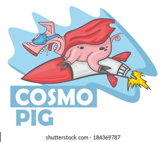 pig rocket space glasses