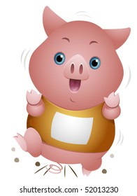 Pig Running in a Race - Vector