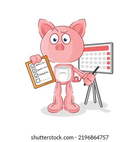 die Vektorgrafik des Schweineplans. Zeichentrickfigur