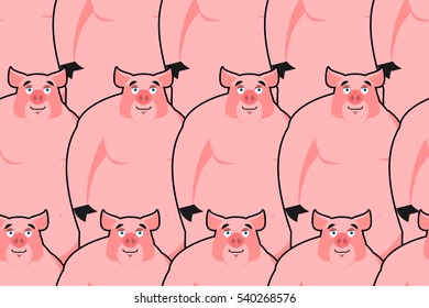 Pig seamless pattern. Piglet background. Farm animal texture. pigs ornament. pink hog