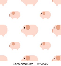 Pig Seamless Pattern Vector , Illustration , Wallpaper