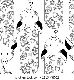 Pig seamless pattern vertical. Vector. EPS 8.