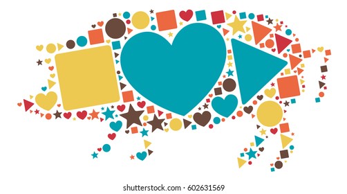 pig shape vector design illustration