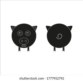 Schweinegrippe-Symbol. Illustration für Web und Mobile