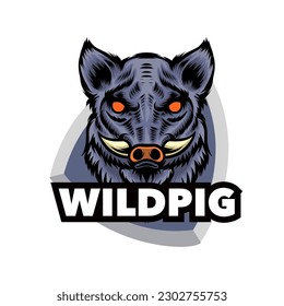 Pig shield emblem logo template