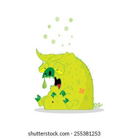 Pig sick with the swine flu
