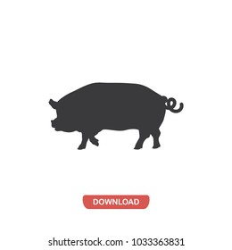 Pig side view silhouette vector icon