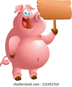 Pig with sign