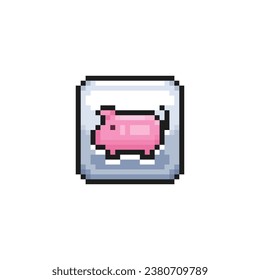 pig sign in pixel art style