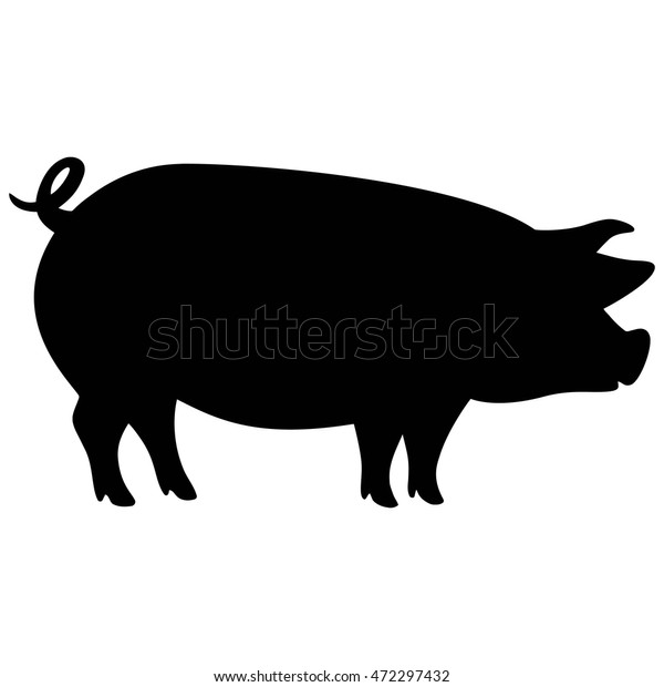 豚シルエット のベクター画像素材 ロイヤリティフリー