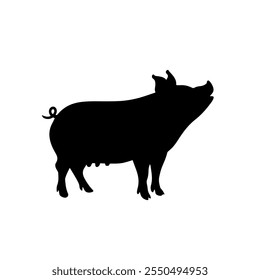 Pig Silhouette Collection vector illustration on white Background