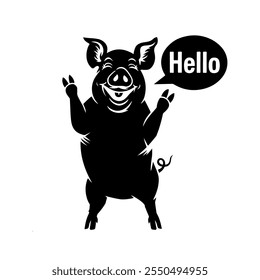 Pig Silhouette Collection vector illustration on white Background