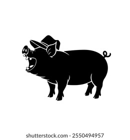 Pig Silhouette Collection vector illustration on white Background