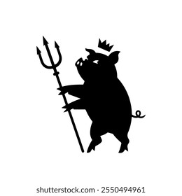 Pig Silhouette Collection vector illustration on white Background