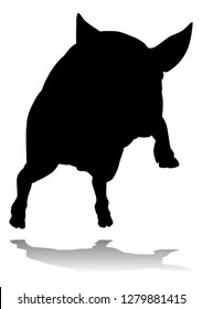 A pig silhouette farm animal graphic