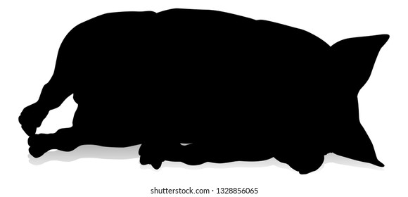 A pig silhouette farm animal graphic