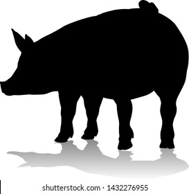 A pig silhouette farm animal graphic