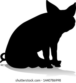 A pig silhouette farm animal graphic