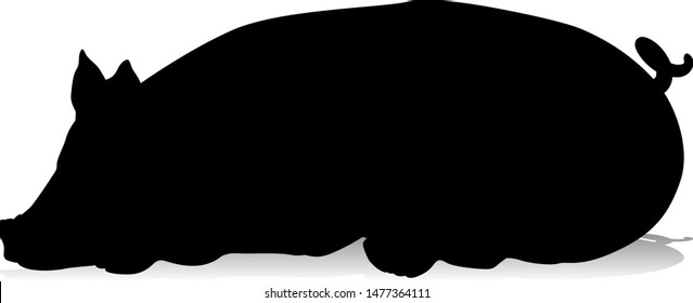 Pig Silhouette Farm Animal Graphic Stock Vector (Royalty Free ...