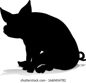 A pig silhouette farm animal graphic