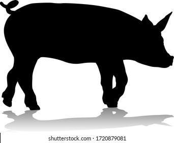 A pig silhouette farm animal graphic