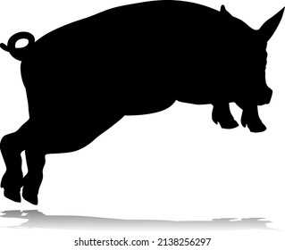 A pig silhouette farm animal graphic