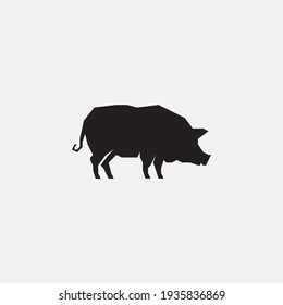 Pig silhouette icon. Pig logo.