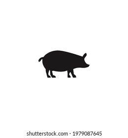 pig silhouette icon vector on a white background