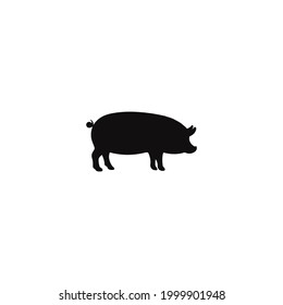 pig silhouette icon vector on a white background