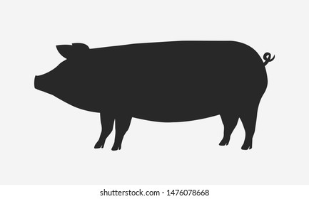 Pig Silhouette Isolated On White 260nw Jpg