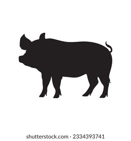 pig silhouette isolated vector illustration