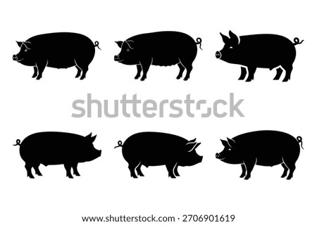 pig silhouette of the modern vector silhouettes animals icon collection
