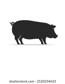 Pig silhouette stock illustration. Pig simple flat icon vector stock illustration