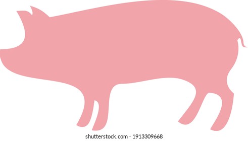 pig silhouette, symbol vector eps10