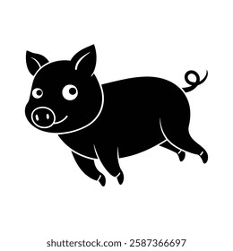 pig silhouette vector iconic element.