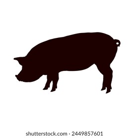 pig silhouette - vector illustration	