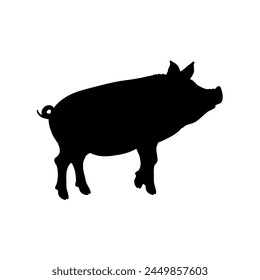 pig silhouette - vector illustration	