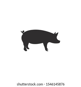 Pig silhouette vector on a white background