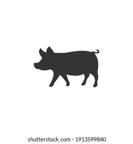 Pig silhouette vector on a white background