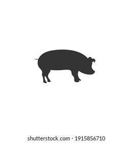 Pig silhouette vector on a white background