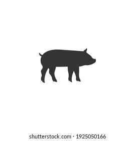 Pig silhouette vector on a white background