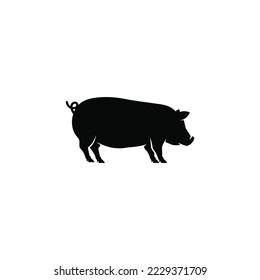 Pig simple flat icon vector