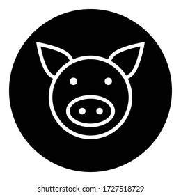 Pig simple icon. Flat desing