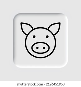 Icono simple de cerdo. Diseño plano. Diseño de neutralismo.ai