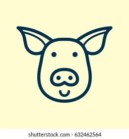  Pig Simple Line Icon Logo