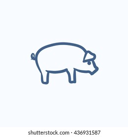 Pig sketch icon for web, mobile and infographics. Hand drawn pig icon. Pig vector icon. Pig icon isolated on white background.